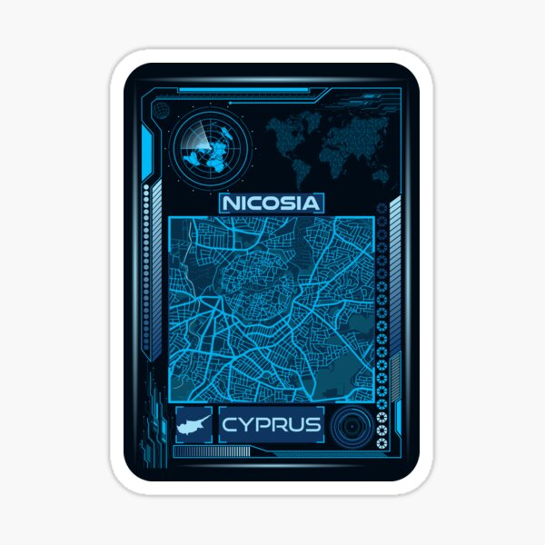"NICOSIA MAP CYPRUS" Sticker for Sale by hatimelhag Redbubble
