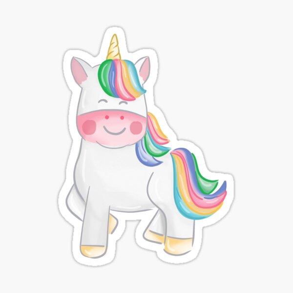 Rainbow Unicorn Sticker For Sale By Blakefourdesign Redbubble 6544