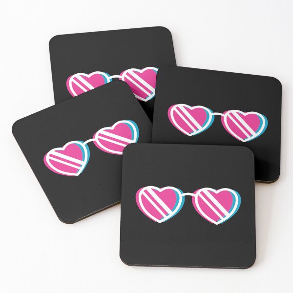 Item preview, Heart sunglasses in glitch effect designed and sold by PrintsyGal.