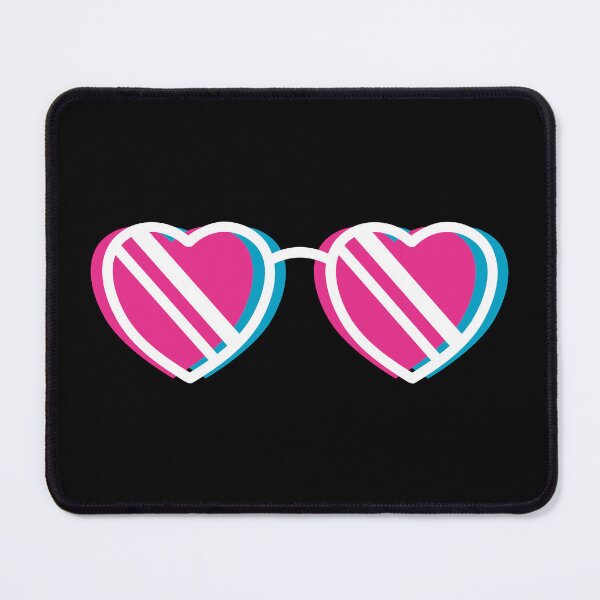 Item preview, Heart sunglasses in glitch effect designed and sold by PrintsyGal.