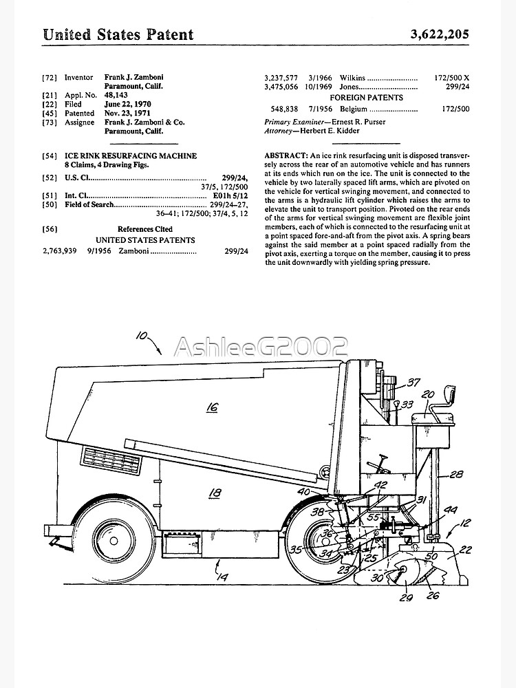 "Zamboni Patent" Poster for Sale by AshleeG2002 Redbubble