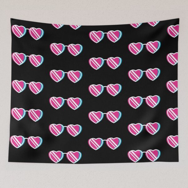 Item preview, Heart sunglasses in glitch effect designed and sold by PrintsyGal.