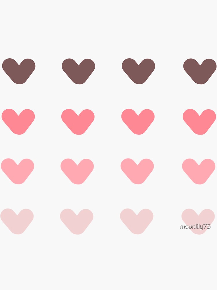 "Simple Pink and Brown Hearts" Sticker by moonlily75 Redbubble