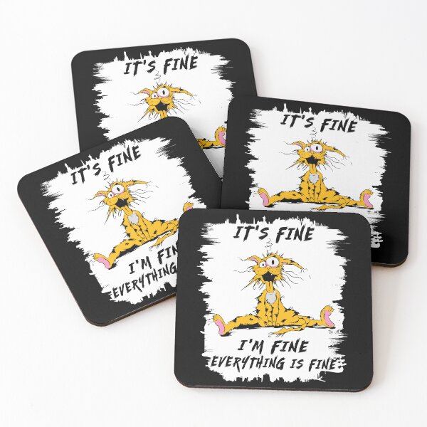 Item preview, It's fine, I'm Fine, Everything is fine funny cat tee designed and sold by ecomdesign.