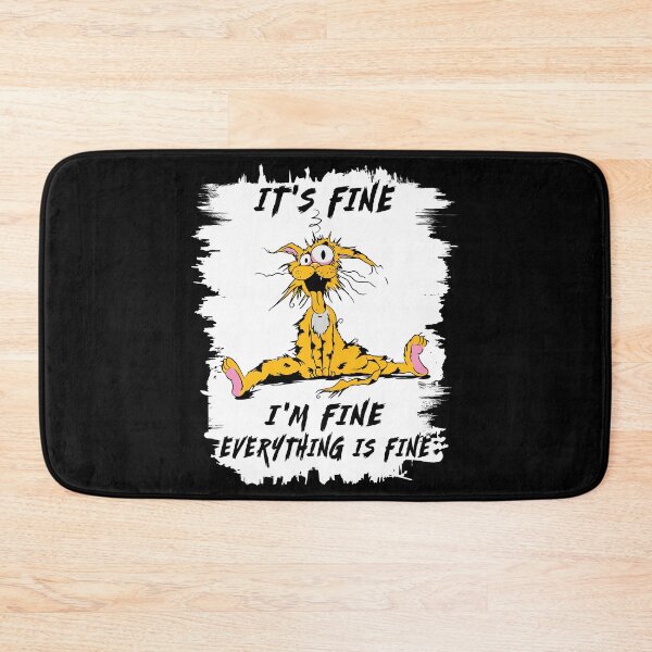 Item preview, It's fine, I'm Fine, Everything is fine funny cat tee designed and sold by ecomdesign.