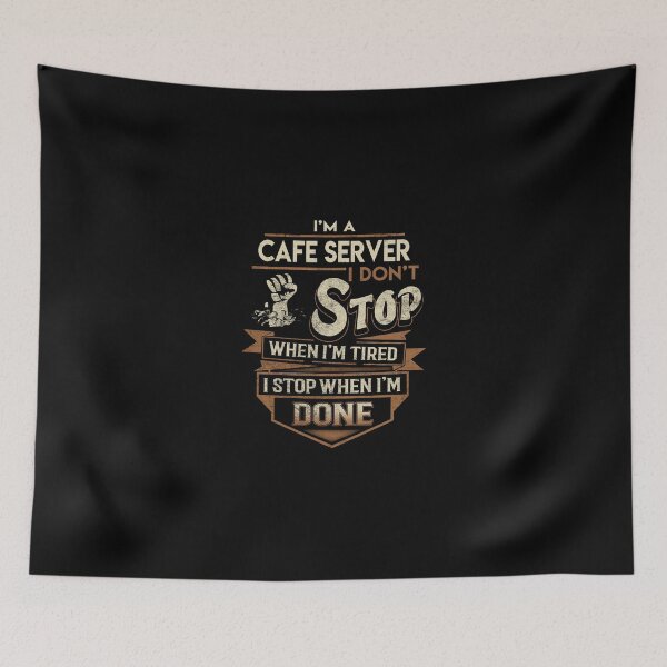 Item preview, Camiseta Cafe Server - Me detengo cuando termine el trabajo Camiseta de artículo de regalo designed and sold by paneczkopat.