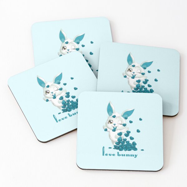 Item preview, Love Bunny (Turquoise on Aqua) designed and sold by PawsitiveMum.