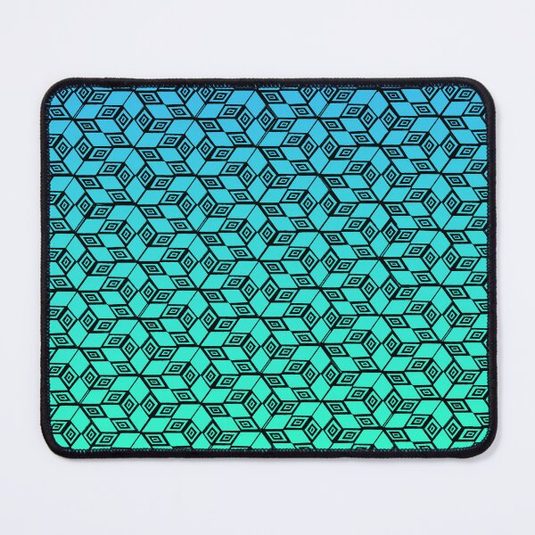Item preview, Escher cubes drawn split blue turquoise designed and sold by JcB-Arts.