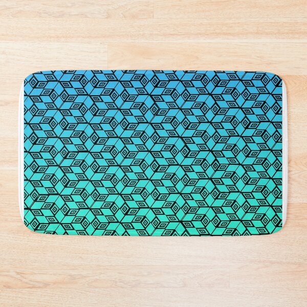 Item preview, Escher cubes drawn split blue turquoise designed and sold by JcB-Arts.