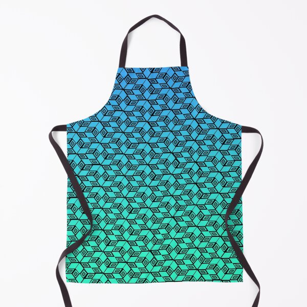 Item preview, Cubos de Escher dibujados divididos azul turquesa designed and sold by JcB-Arts.