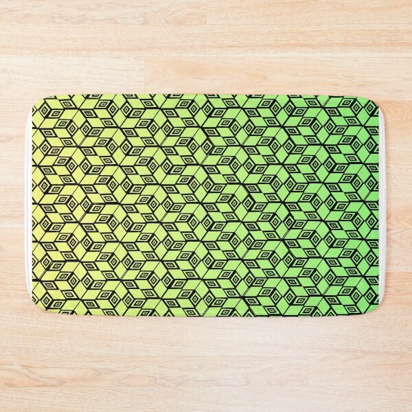 Item preview, Escher cubes drawn circle yellow green designed and sold by JcB-Arts.