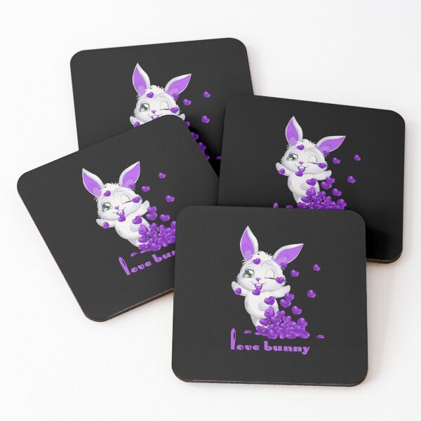 Item preview, Love Bunny (Purple on Black) designed and sold by PawsitiveMum.