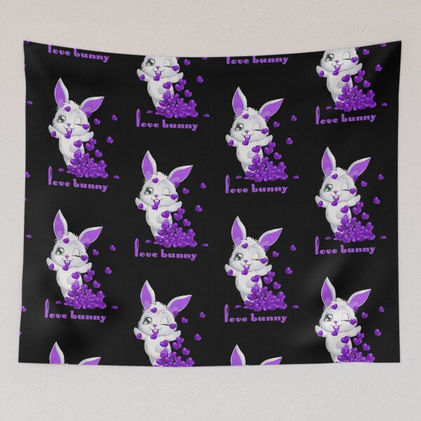 Item preview, Love Bunny (Purple on Black) designed and sold by PawsitiveMum.