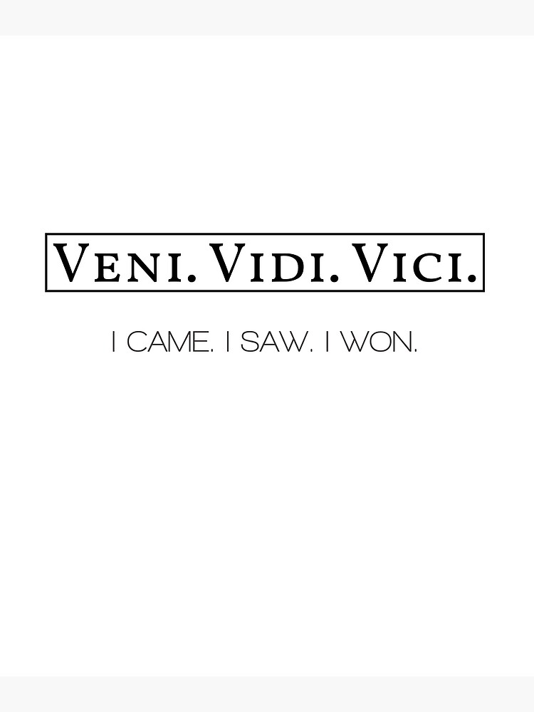 What does the Latin term veni, vidi, vici mean?