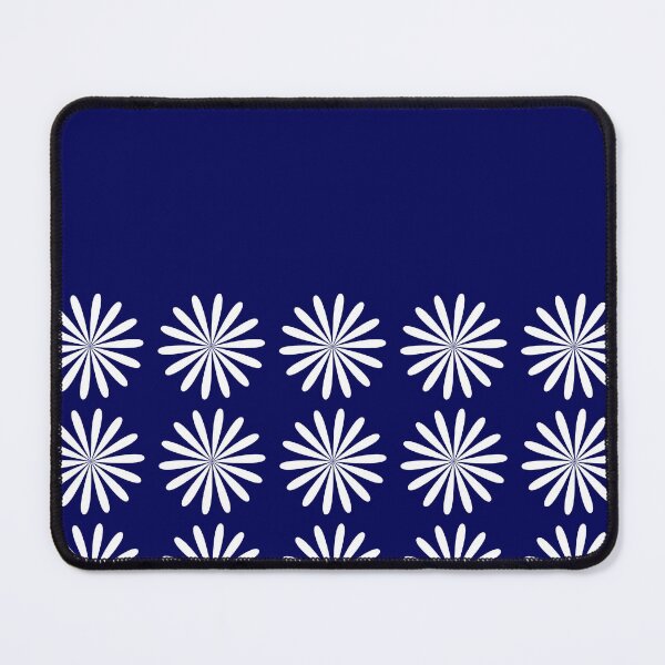 Item preview, Daisy Half Pattern Bright Navy Blue and White Minimalist Retro Modern Abstract designed and sold by kierkegaard.