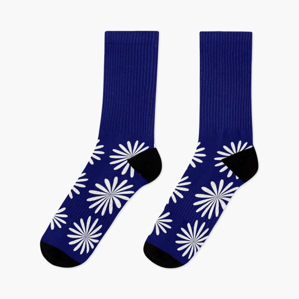 Item preview, Daisy Half Pattern Bright Navy Blue and White Minimalist Retro Modern Abstract designed and sold by kierkegaard.