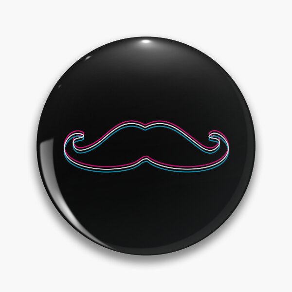Item preview, moustache 2000s trend in glitch effect designed and sold by PrintsyGal.