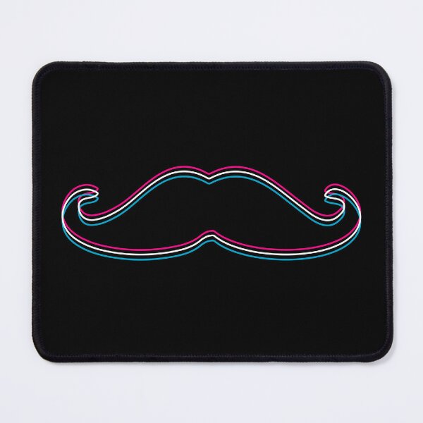 Item preview, moustache 2000s trend in glitch effect designed and sold by PrintsyGal.