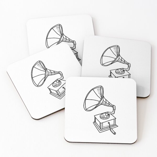 Item preview, Gramophone, patephone line art designed and sold by evk-art.