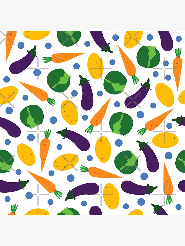 "Vegetables Carrot Potato Brinjal Cabbage Healthy Patterns" Sticker by ...