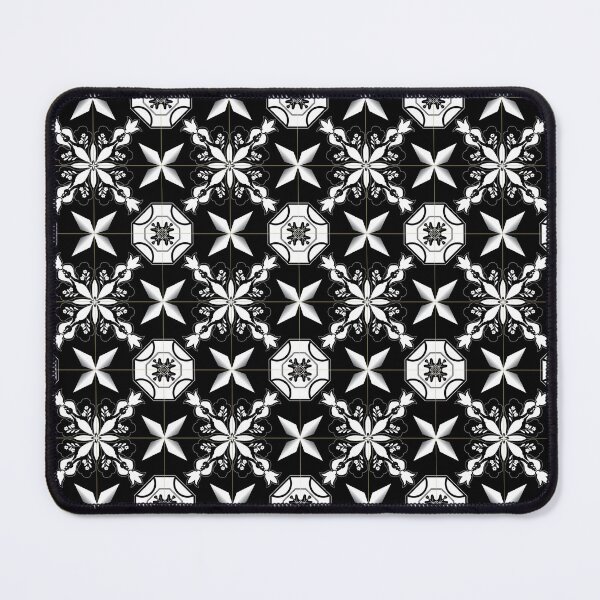 Item preview, White oriental flower tile pattern designed and sold by arkantus.