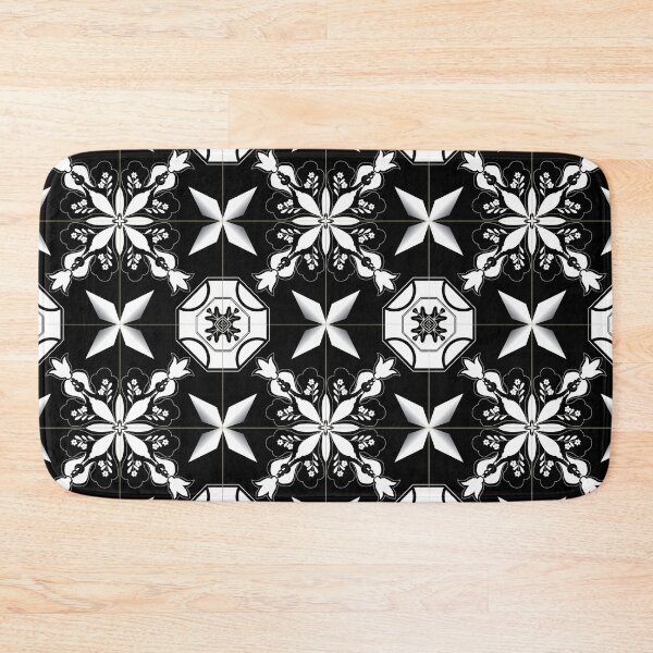 Item preview, White oriental flower tile pattern designed and sold by arkantus.