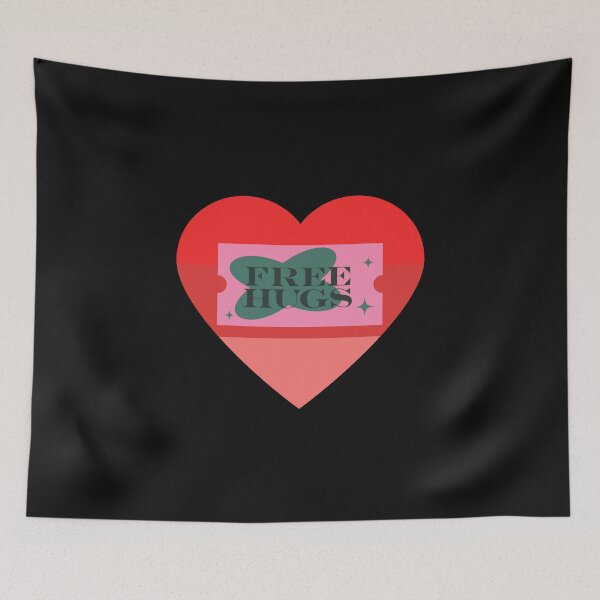 Item preview, FREE HUGS SUNSET HEART designed and sold by Highhocreations.