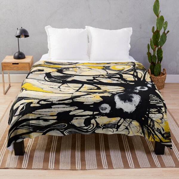 Aperçu de l'œuvre Noir et jaune (Composition abstraite) créée et vendue par inkymoods.