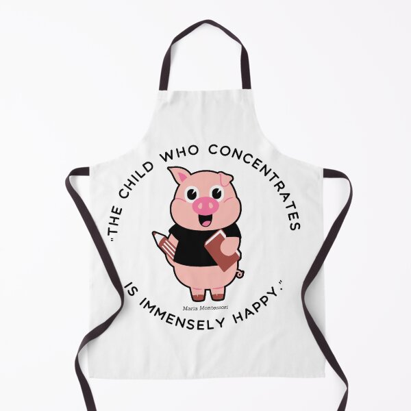 Item preview, happy national pig day and Montessori quote The child who concentrates is immensely happy designed and sold by TeyMank.