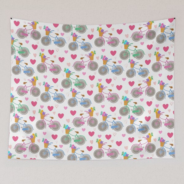 Item preview, Bicycles and hearts pattern  designed and sold by Papergrape.