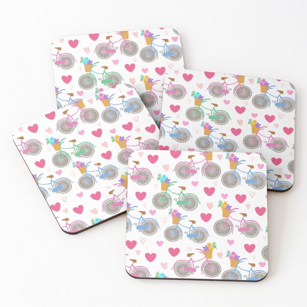 Item preview, Bicycles and hearts pattern  designed and sold by Papergrape.