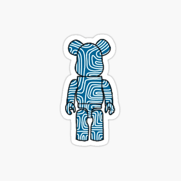 Blue Camo Bearbrick Sticker for Sale by alarouche