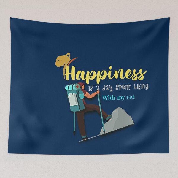 Item preview, The Happiness is a day spent hiking with my cat - classic t shirt designed and sold by Viragiaroutfit.