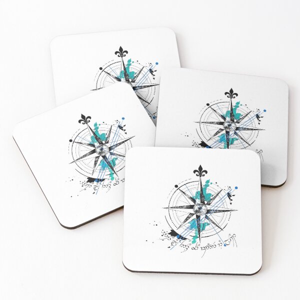 Item preview, Compass rose and in elvish "not all who wander are lost" designed and sold by alestark10.