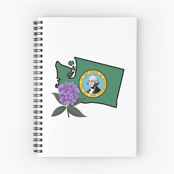 Item preview, State of Washington Flag with State Flower Pacific Rhododendron designed and sold by Gsallicat.