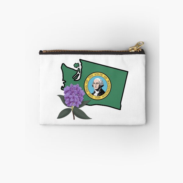 Item preview, State of Washington Flag with State Flower Pacific Rhododendron designed and sold by Gsallicat.
