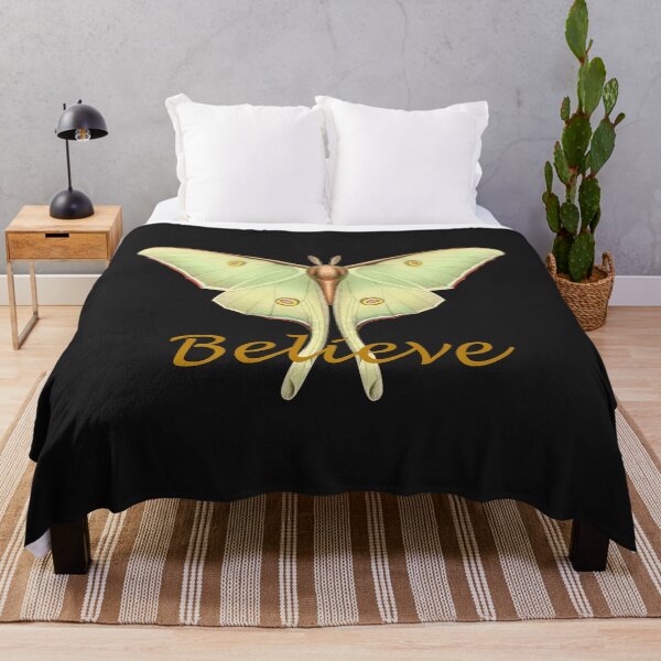 Item preview, Luminous Vintage Pale Green Luna Moth with Believe Text designed and sold by SeaChangeDesign.