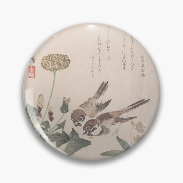 Item preview, Sparrows and Dandelions - Hokuba Vintage Japanese Art Restored designed and sold by molamode.