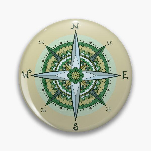 Item preview, Doodle Compass | Green Colorway designed and sold by Jackie Van Ryn.