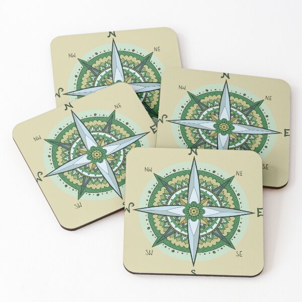 Item preview, Doodle Compass | Green Colorway designed and sold by Jackie Van Ryn.
