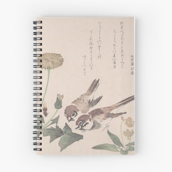 Item preview, Sparrows and Dandelions - Hokuba Vintage Japanese Art Restored designed and sold by molamode.