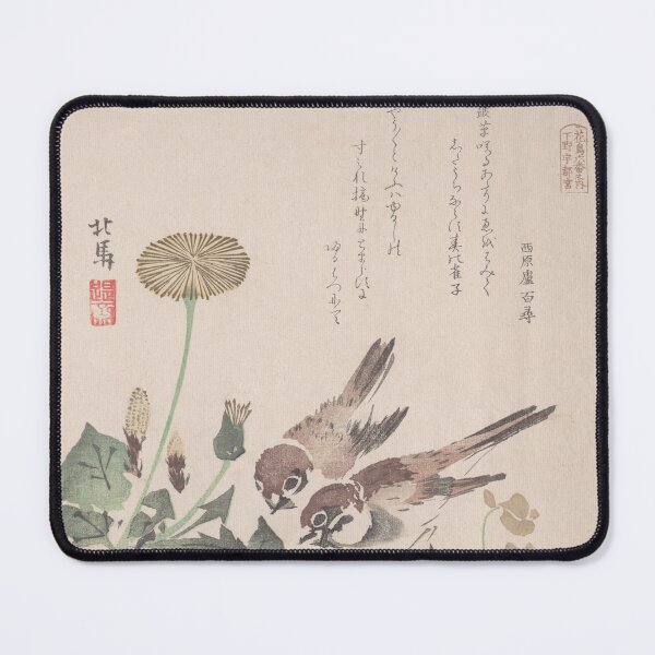 Item preview, Sparrows and Dandelions - Hokuba Vintage Japanese Art Restored designed and sold by molamode.