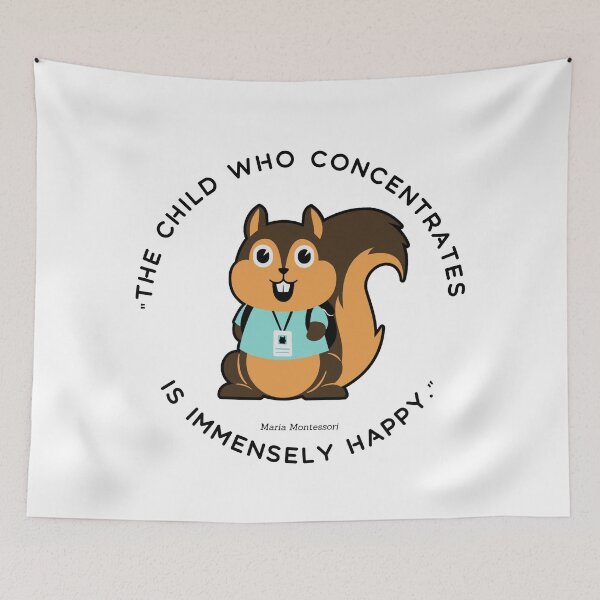 Item preview, Montessori quote The child who concentrates is immensely happy designed and sold by TeyMank.