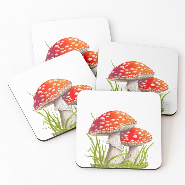 Aperçu de l'œuvre Amanite tue-mouche Toadstools (fond blanc) créée et vendue par TheArtery2010.
