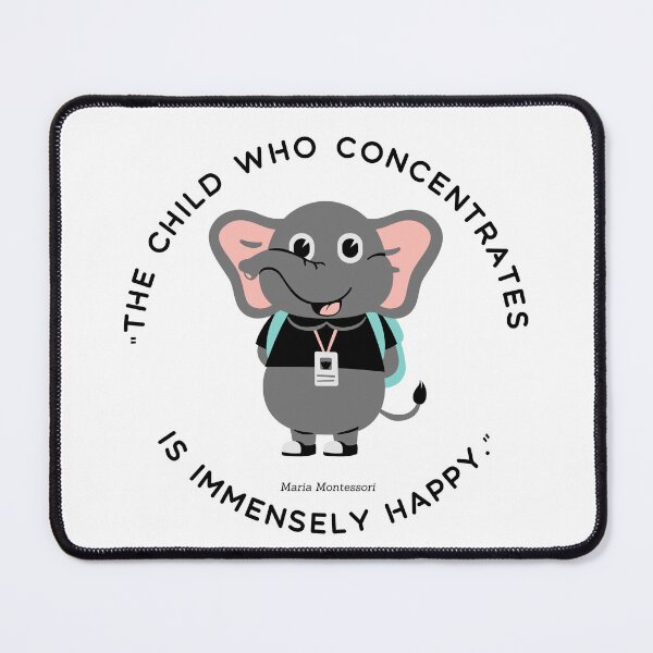 Item preview, Montessori quote The child who concentrates is immensely happy designed and sold by TeyMank.