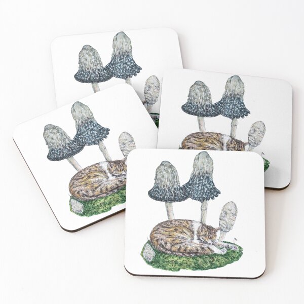 Item preview, Shaggy Mane Mushroom Cat (Mushroom cat 2) designed and sold by HouseplantsAndScamps.