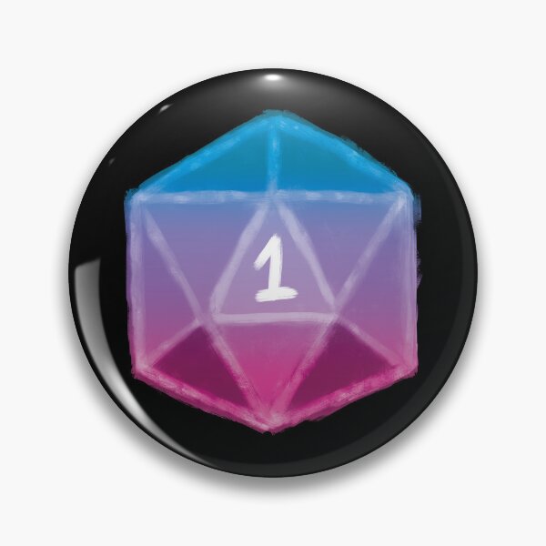 Item preview, Natural 1 | Hand Painted Nat 1 - Critical Fail D&D - Pink and Blue Gradient designed and sold by SqrlStudios.