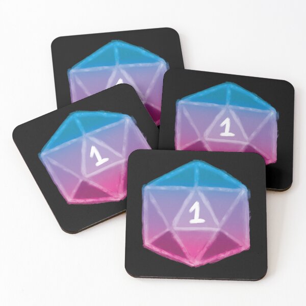 Item preview, Natural 1 | Hand Painted Nat 1 - Critical Fail D&D - Pink and Blue Gradient designed and sold by SqrlStudios.