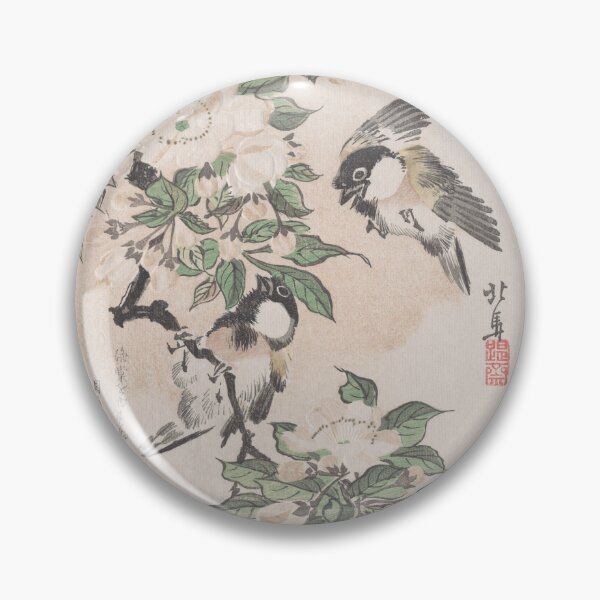 Item preview, Marsh Tital and Crab Apple Flowers - Hokuba Vintage Japanese Art Restored designed and sold by molamode.