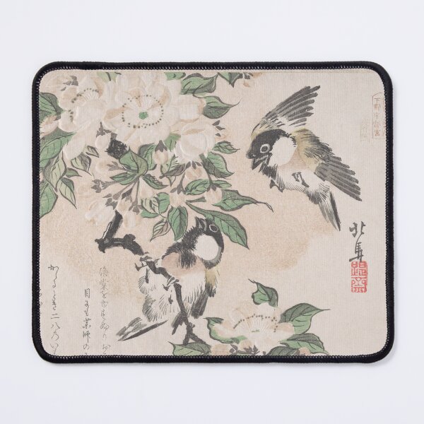 Item preview, Marsh Tital and Crab Apple Flowers - Hokuba Vintage Japanese Art Restored designed and sold by molamode.